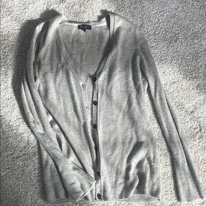 Rag & Bone Gray V-Neck Cardigan Sweater 100% cashmere